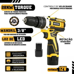 Jogo De Ferramentas 169 Peças Maleta Furadeira Parafusadeira - Imagem 3