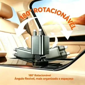 Carregador Turbo De Carro Retratil 4 Em 1 Com 2 Cabos Type-c - Imagem 10