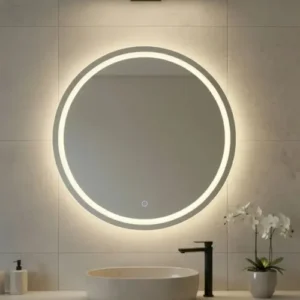 Espelho Redondo 50x50 Jateado Com 3 Cores Led Touch Camarim - Imagem 9