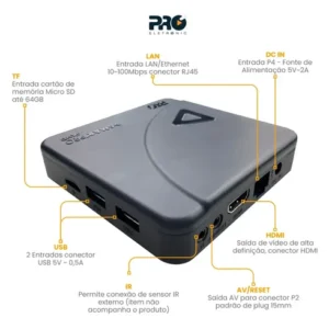 TV Box Proeletronic SmartPro PROSB-3000 4K, com Android 10 e 16GB - Imagem 3