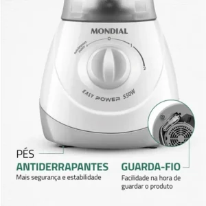 Liquidificador Easy Power 550w 1,9 Litros Mondial Branco - Imagem 10