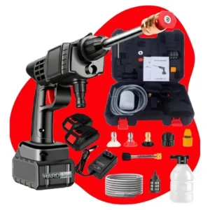 Lavadora Lava Jato Portátil de Alta Pressão Automotiva Sem Fio Hidrolavadora Recarregável com 2 Baterias + Maleta Completa Bivolt Hardline - Imagem 7