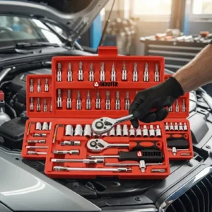 Kit Chave Catraca Soquete 46 Peças Indufer em Cromo Vanádio, para Manutenção de Carros e Motos - Imagem 3