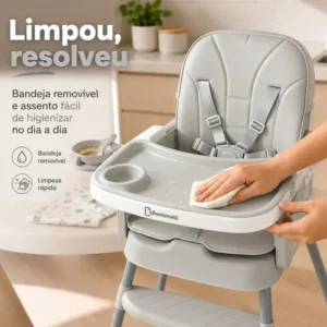Cadeira De Alimentação Infantil Acolchoada 3 Em 1 Portátil Cor Cinza - Imagem 5