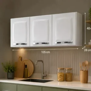 Armário Aéreo de Cozinha Branco Itatiaia 3 Portas Rose - Imagem 5