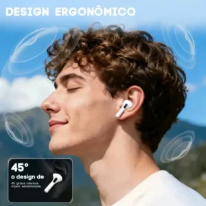 Fone de Ouvido Bluetooth 5.3 Tws Sem Fio com Microfone HD Anti Ruido A Prova D'água Compatível iPhone Samsung Xiaomi Motorola Redmi Android iOs Para Esporte Academia Trabalho Game H'maston Pro - Imagem 5