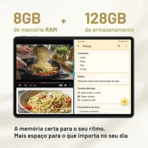 Tablet VAIO TL10 8GB 128GB Octa-Core, Tela 10.4” 2K, 4G WiFi, Câmera 8MP + Selfie 5MP, 7000mAh, Android 13, com Teclado de Conexão Inteligente – Preto - Imagem 9