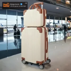 Mala De Viagem 10kg Promoção Rodas 360° Miami Com Frasqueira - Imagem 1
