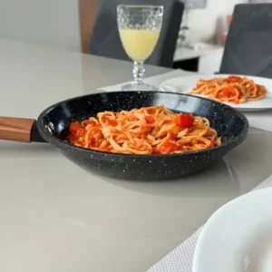 Frigideira Cerâmica 24cm Grande Premium Antiaderente Fogão Cooktop Indução Elétrico Gás Panela Frita Sem Óleo Não Gruda - Imagem 6