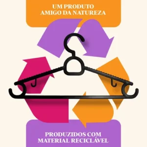 Kit 60 Cabides Pretos Adulto Antideslizante Reforçado Roupas - Imagem 9