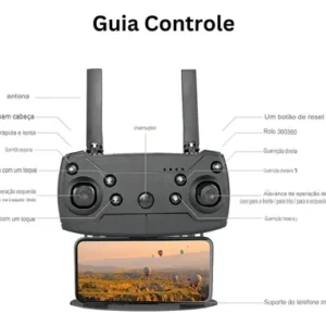 Drone E99 4k Wifi 2 Dupla Hdcâmeras Profissional Cor Preto - Imagem 6