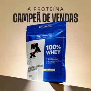 Whey Protein 900g 100% Whey Refil Max Titanium Baunilha Whey Concentrado - Imagem 5