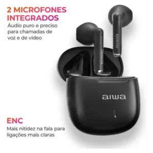 Fone de Ouvido Eardbud AIWA AWS-EB-05-B Bluetooth IPX4 24 Horas de bateria - Imagem 7