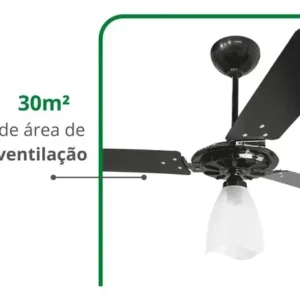 Ventilador de Teto Ventex Yris Preto Com Luz Pás Reversíveis - Imagem 4