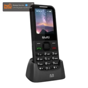 Celular Simples Ideal Para Idosos Teclas Grandes Som Alto Com Base Carregadora Sinal 4g - Imagem 1