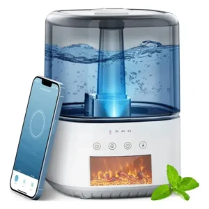 Umidificador De Ar Ultrassônico 4000ml Lareira Chama Branco - Imagem 2
