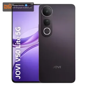 Smartphone JOVI V50 Lite 5G 256GB 8GB RAM Câmera 50MP AMOLED 6.77" 6500mAh 90W Android 15 - Preto Eclipse - Imagem 1