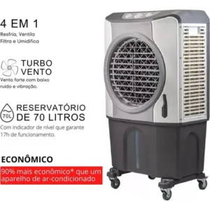 Climatizador de Ar Evaporativo MULLTX 70L, para Ambientes de até 50m², Cinza - Imagem 2