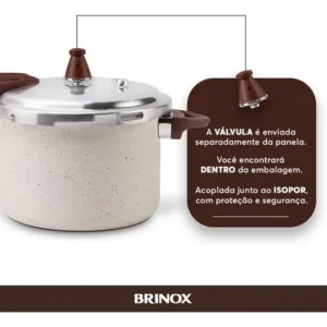 Panela Pressao Brinox 4952/103 Ceramic Pressure Indução 6,8l Vanilla - Imagem 10