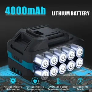 Parafusadeira Furadeira Impacto 13mm Brushless 21v 2 Bateria - Imagem 4