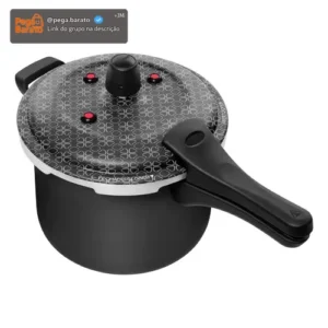 Panela de Pressão Patolux 5L Antiaderente Alumínio Preto Fecho Externo - Imagem 1