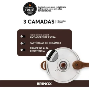 Panela Pressao Brinox 4952/103 Ceramic Pressure Indução 6,8l Vanilla - Imagem 11