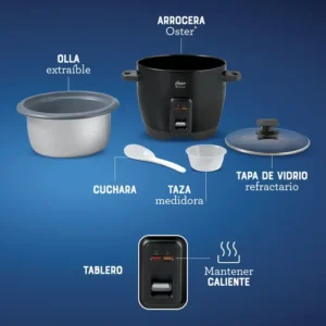 Panela de arroz Oster, 7 xícaras, antiaderente, CKStrcb7dfblk preta 50 Hz - Imagem 8
