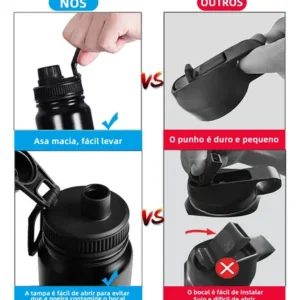 1200ml Garrafa Térmica Bebidas Quentes E Frias Cor Preto Marca Vtwk - Imagem 12