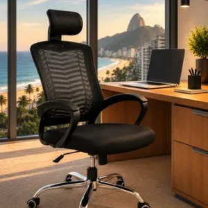 Cadeira Ergonômica De Escritório Com Encosto Mesh Respirável - Imagem 3
