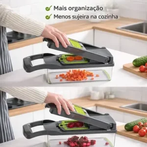 Cortador Fatiador Ralador De Legumes Frutas Triturador Manual 16 Peças Sólar - Imagem 6