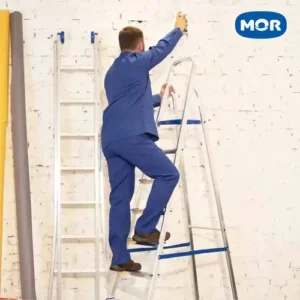 Escada Mor De 7 Degraus Mor Reforçada Tesoura Prateado - Imagem 3