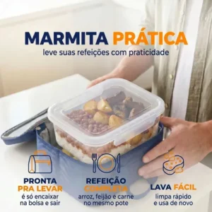 Kit 10 Potes 750ml com Tampa Trava Plástico Transparente para Mantimentos e Alimentos Marmita Organizador de Cozinha Geladeira e Freezer Jogo de Potes para Organização Ponte Lar Utilidades - Imagem 5