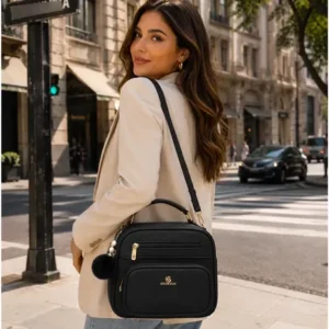 Bolsa Bag Feminina Média Baú Elegante Alça Ombro E Tiracolo - Imagem 3