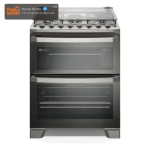 Fogão 5 bocas Electrolux Cinza Experience com Duplo Forno, PerfectCook360 e Vapor Bake FE5DC - Imagem 1