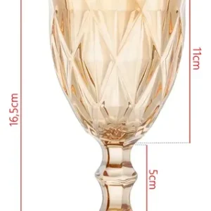 Taças Ms Variedades E Utilidades Taça metalizada Diamante vintage de 340mL cor âmbar6 unidades - Imagem 8