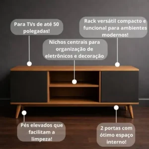 Rack Estante Industrial Mdp 120x60 Com Espaço Pra Decoração - Imagem 4
