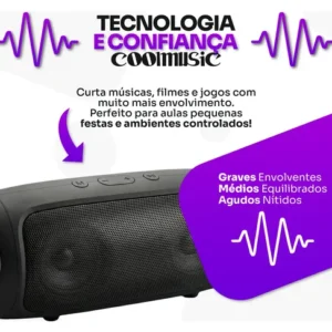 Caixa Caixinha De Som Bluetooth Pendrive Fm Sd Portátil 20w - Imagem 7