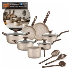 Conjunto de panelas antiaderente 10 peças Coffee cappuccino Imperial - Imagem 1