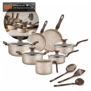 Conjunto de panelas antiaderente 10 peças Coffee cappuccino Imperial - Imagem 1
