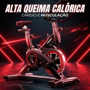 Bicicleta Ergométrica Bike Spinning Garrafa 6kg Sensação Inércia Com Medidor Cardíaco Fitness Preto e Vermelho Sevenfit Para Cardio E Musculação - Imagem 8