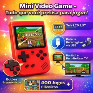 Mini Vd Game Retro Portátil 400 Jogos Clássicos Conexão C/tv - Imagem 6