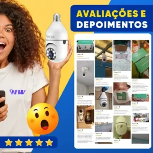 Kit C/ 2 Câmeras Lâmpada Ip Wi-fi 360° | Visão Colorida | Áudio | Sensor De Movimento | E27 App Yoosee- Hw - Imagem 11