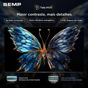 Smart TV Semp 43 Polegadas LED HVA 4K S62 WiFi Bluetooth Google TV 3 HDMI HDR10+ Dolby Audio 43S62 - Imagem 5