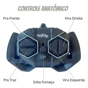 Carrinho Controle Remoto Recarregável Grande Solta Fumaça Luzes Farol Esportivo Cor Metalizado Led Drift Hyper Atacarejo Kids - Imagem 12