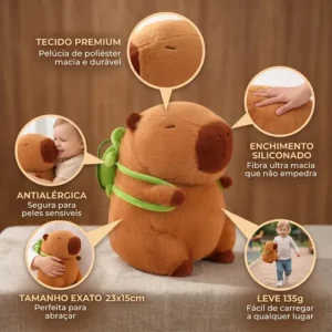 Capivara Filó Pelúcia Gigante Antialérgica Bichinho De Pelúcia Macio Brinquedo Infantil E Adulto Decoração Quarto Presente Criativo Confortável Seguro Alta Qualidade Brasiliana Tech - Imagem 3