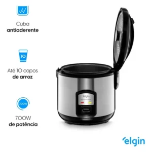 Panela Arroz Eletrica 10 Xicaras Inox 700w Rizzo Elgin - Imagem 5
