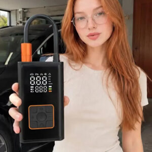 Mini Compressor Digital Portátil Bomba De Encher Pneus Bola Inflável Para Carro Moto Bicicleta Com Calibrador De Ar Preto - Imagem 2