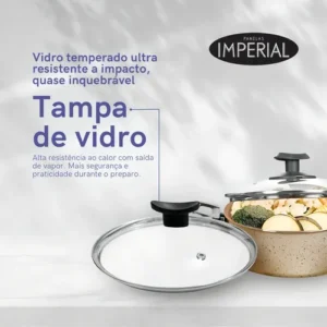Conjunto de panelas 8 peças preto Alumínio Imperial Elegant - Imagem 8