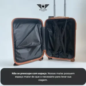 Kit Bolsa Mala Viagem Frasqueira Tamanho Pequeno com rodinha para 10kg Cor Azul-escuro - Imagem 4