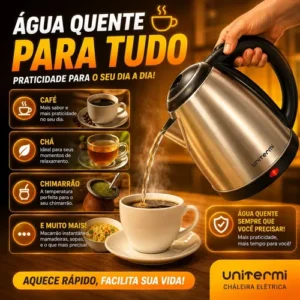 Chaleira Elétrica Jarra Inox 1.8l Ferve Água Rápido Café Chá - Imagem 5